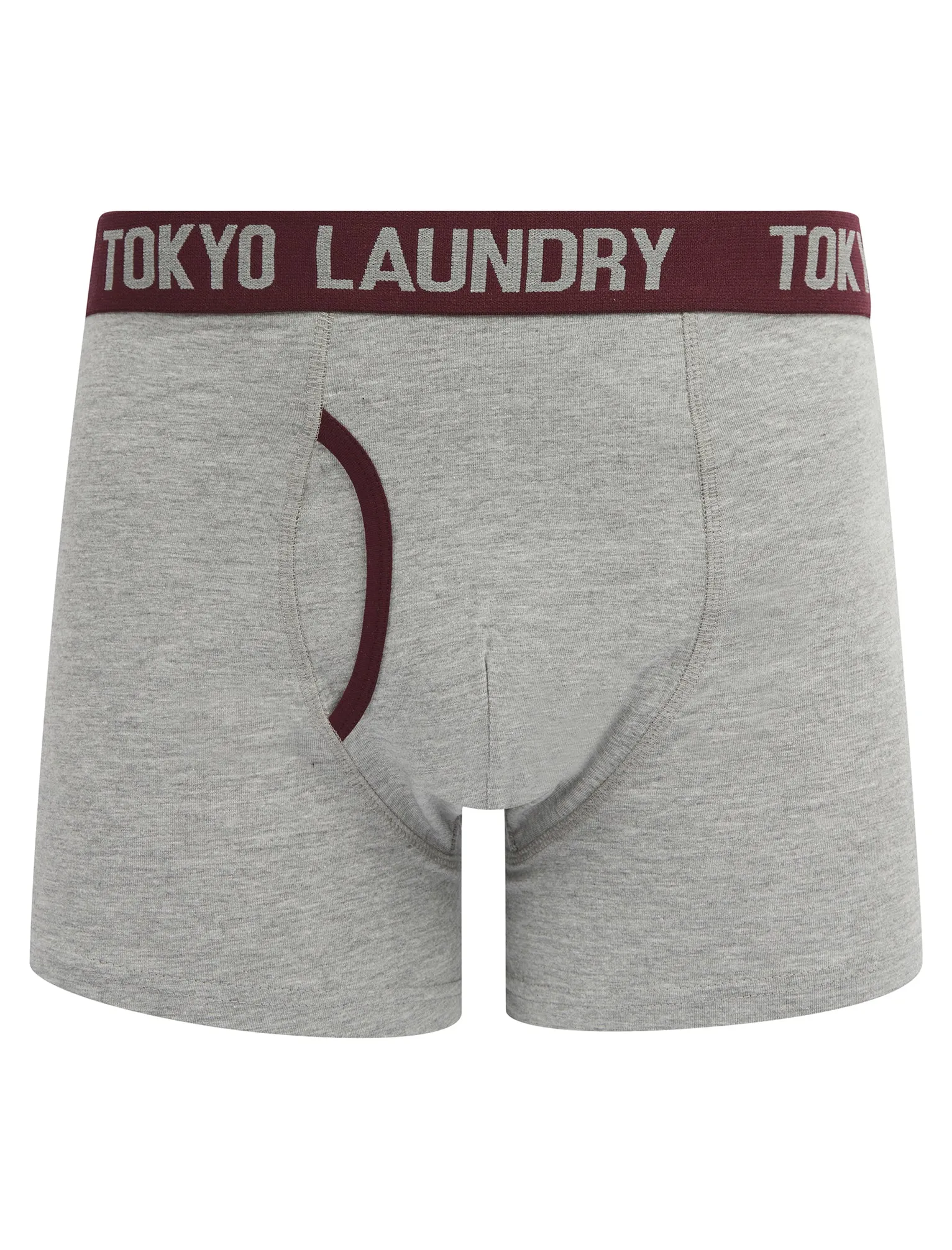 Abbots (2 Pack) Boxer Shorts Set in Light Grey Marl / Fig - Tokyo Laundry