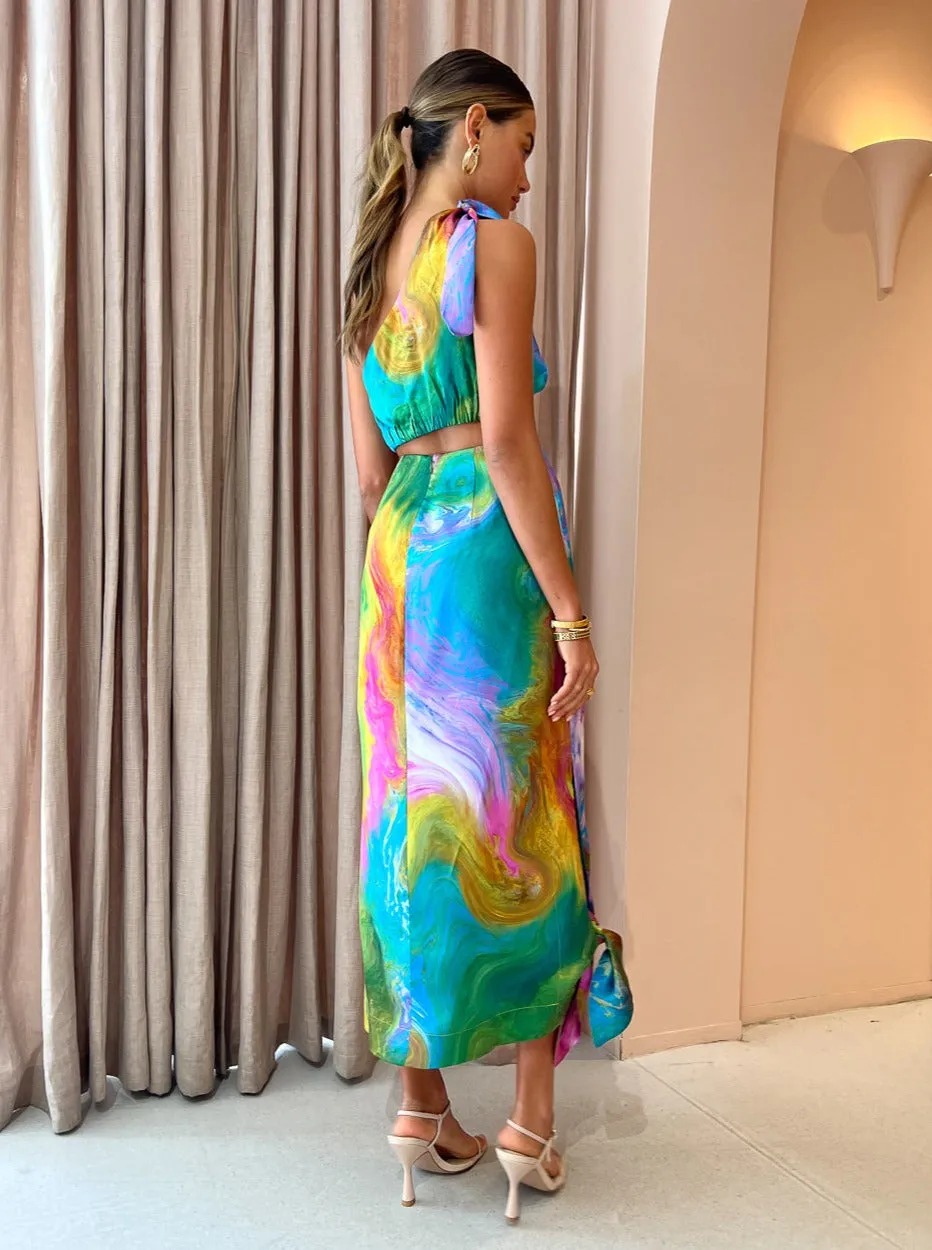 Alemais Irving Knot Midi Dress in Multi