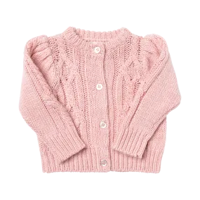 Baby Girls Cable Constance Sweater - Rose