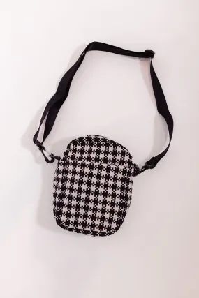 Baggu Sport Crossbody in Black and White Pixel Gingham