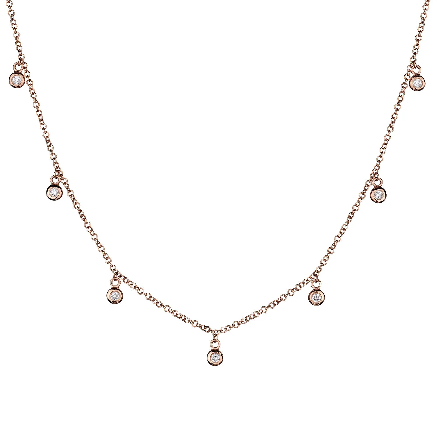 BEZEL SET DIAMOND SPRINKLE NECKLACE