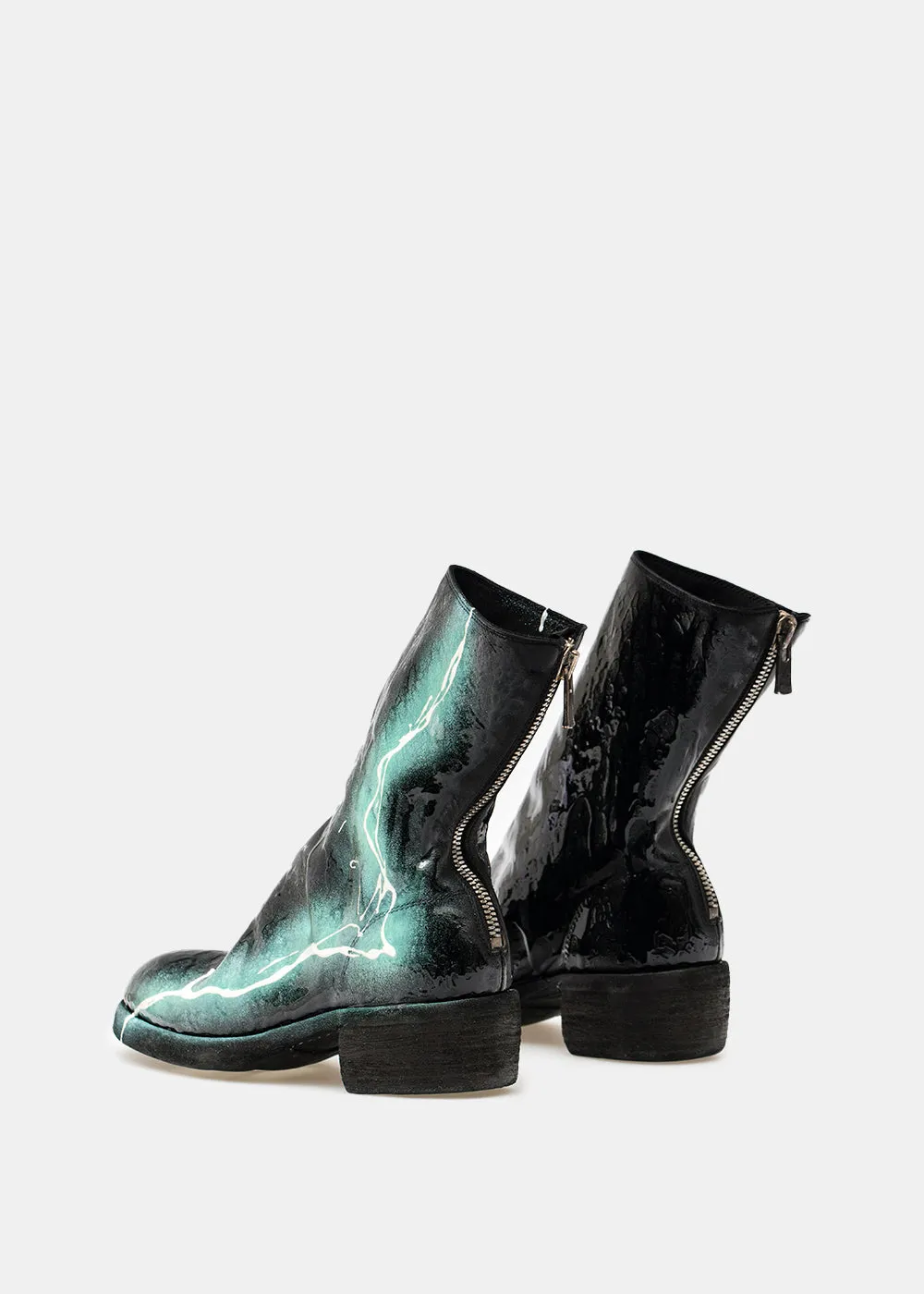 Black 788Z_FLS Back Zip Boots