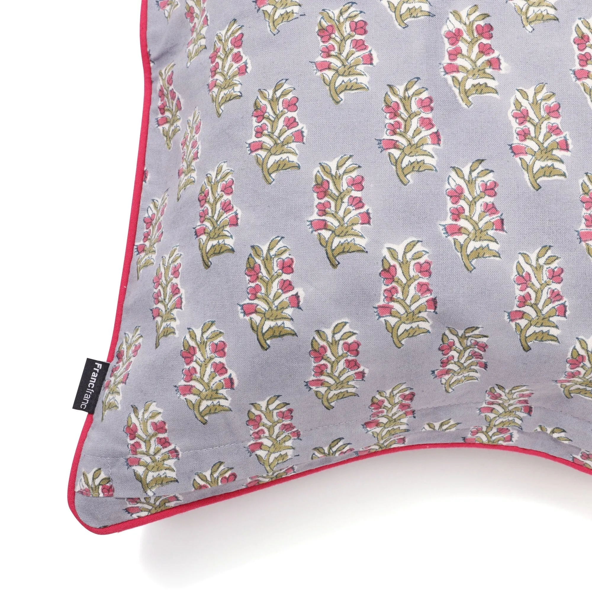 Block Print Cushion Cover 450×450 Purple