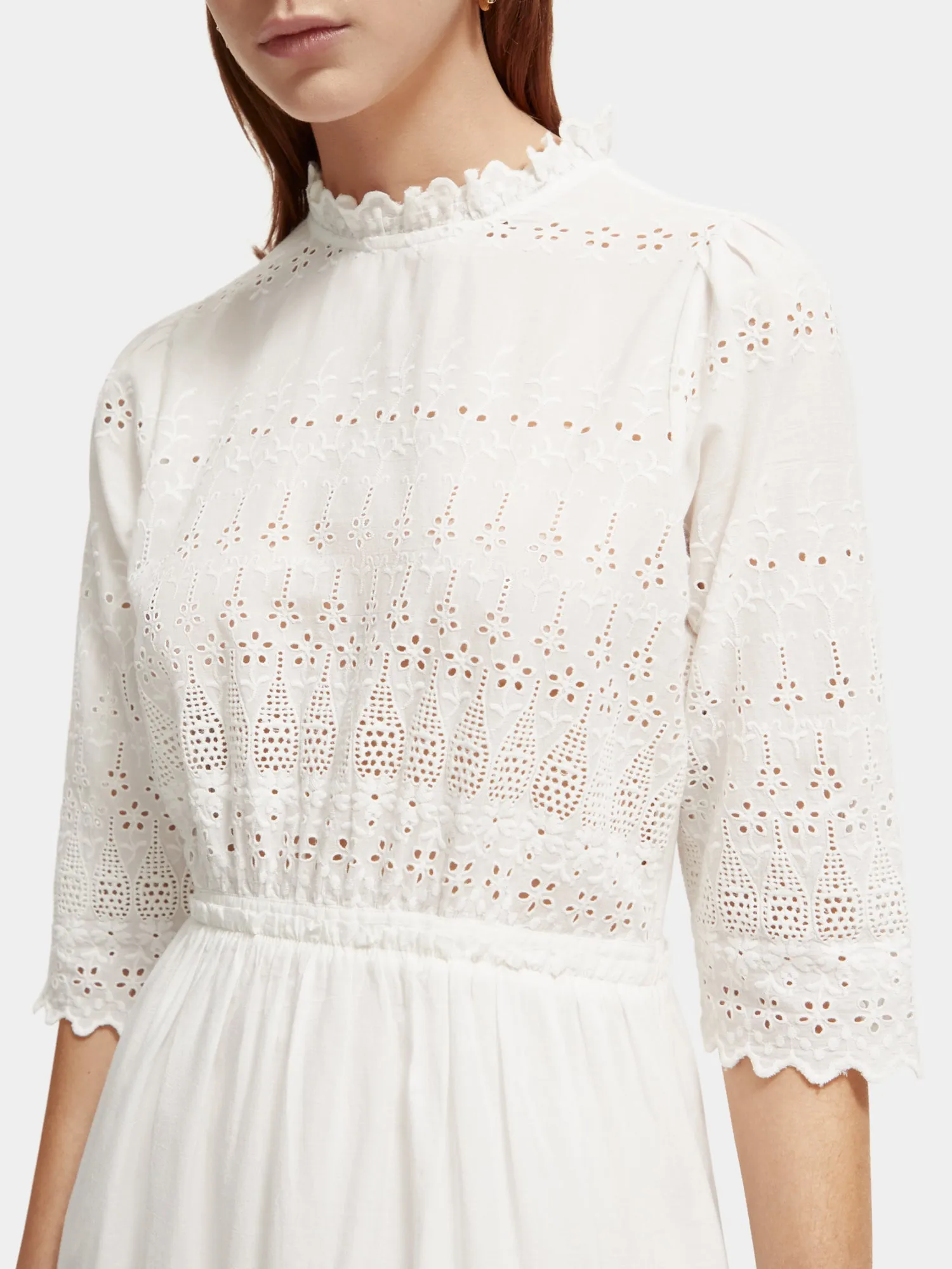Broderie anglaise midi dress
