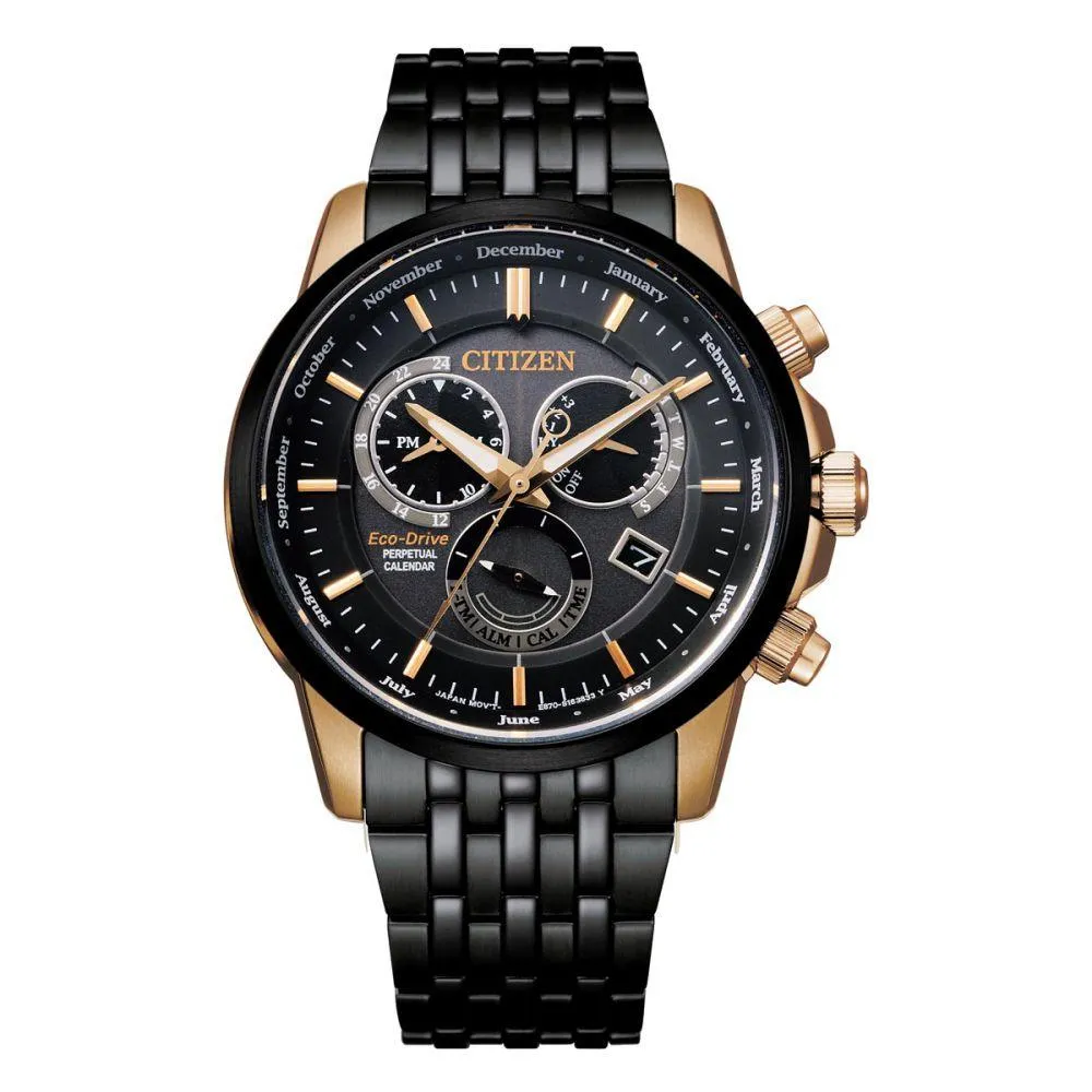 Citizen Black & Rose Gold Steel Men's Solar Watch - BL8156-80E