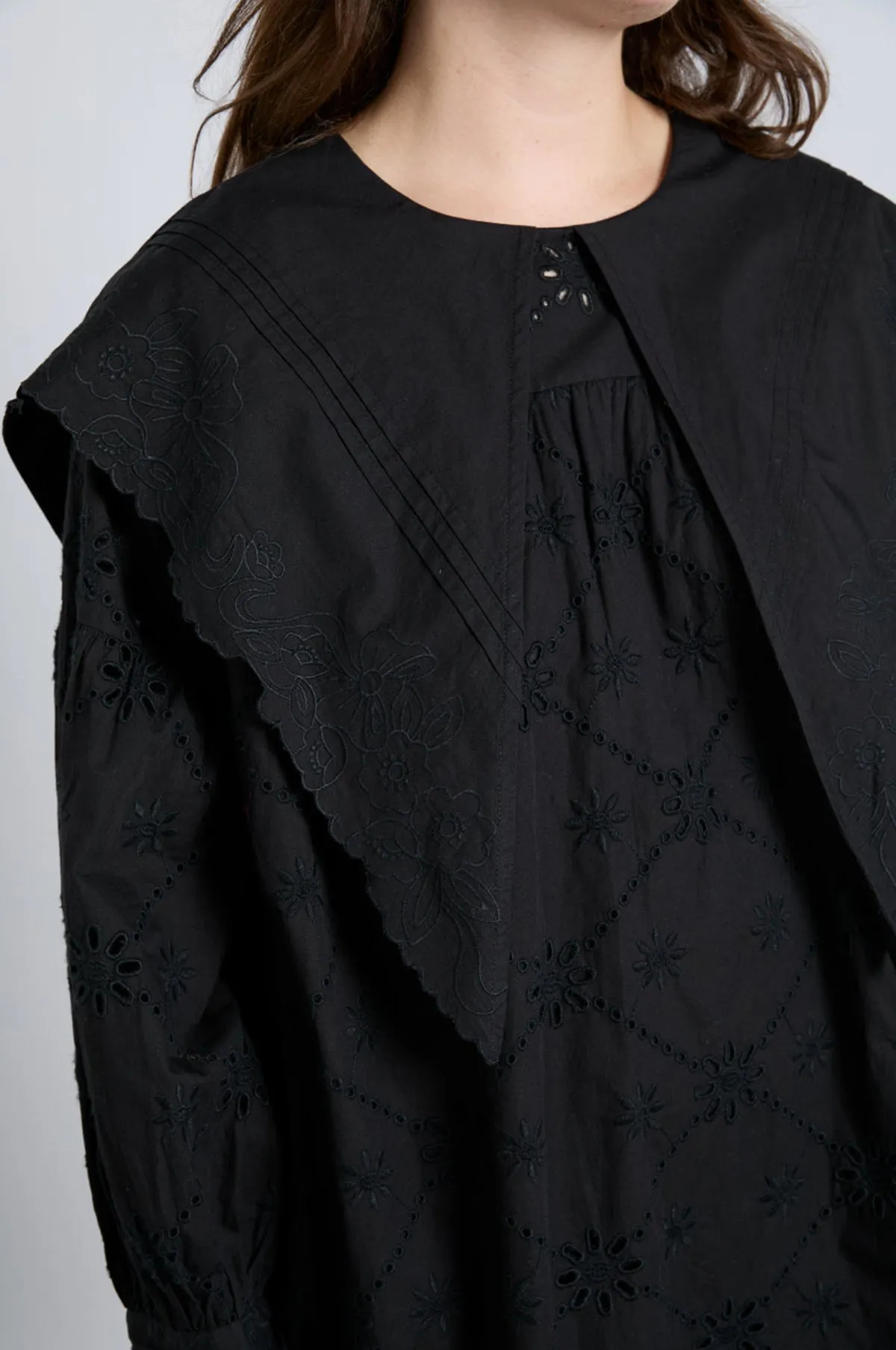 Clementine Collared Mini Dress Black
