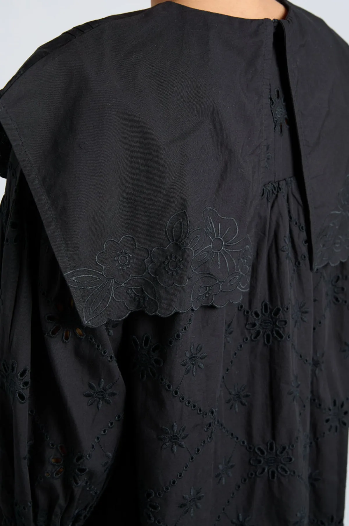 Clementine Collared Mini Dress Black