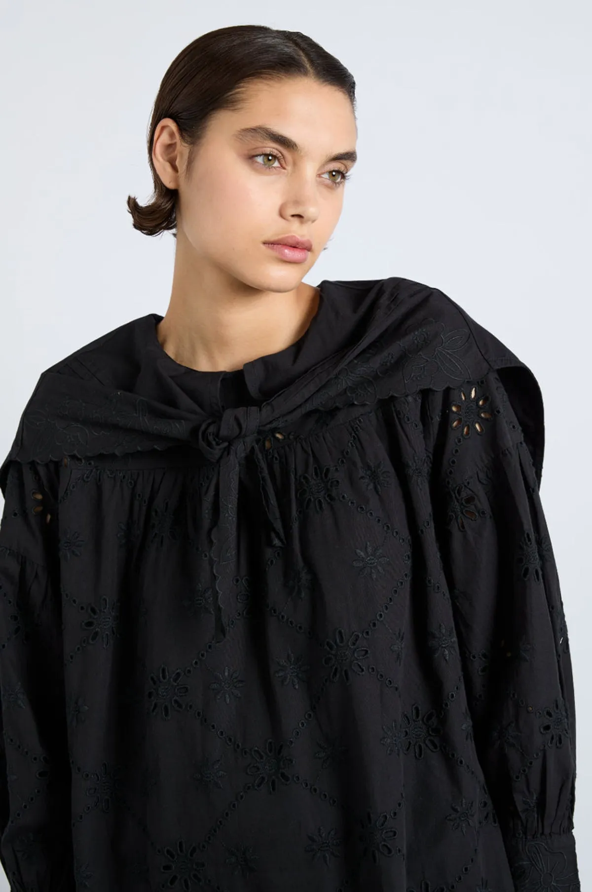 Clementine Collared Mini Dress Black