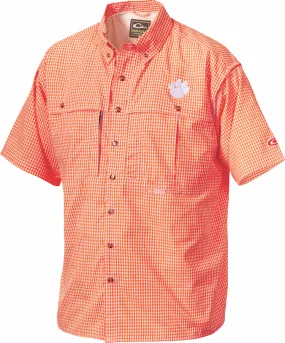 Clemson Plaid Wingshooter's Shirt Short Sleeve