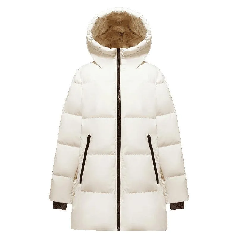 Contrast Hooded Goose Down Jacket