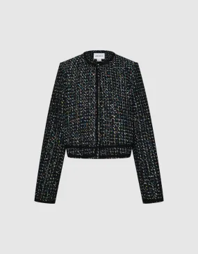Contrast Trim Tweed Jacket