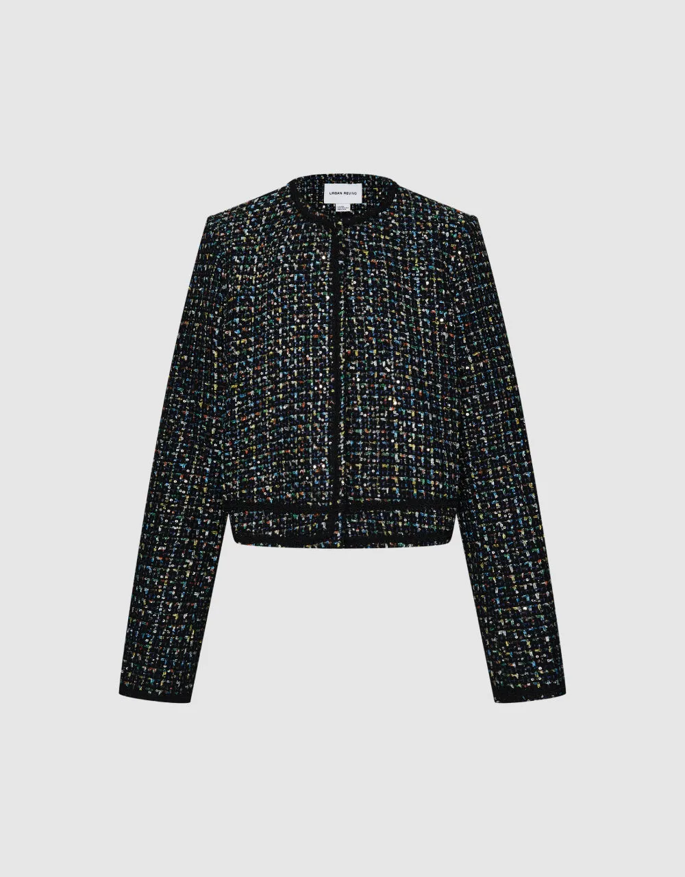 Contrast Trim Tweed Jacket