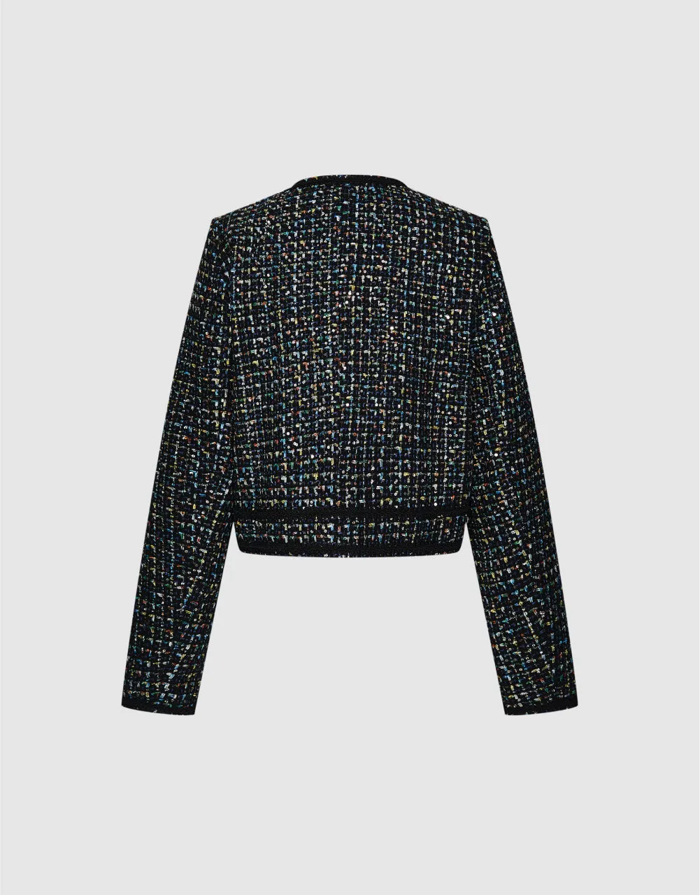 Contrast Trim Tweed Jacket