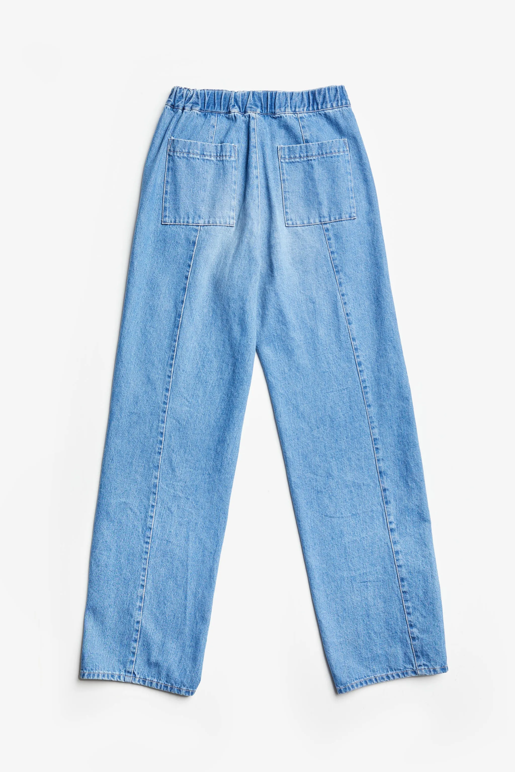 Ellipse Hem Split Pant Mid Blue