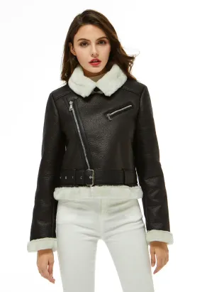 faux leather biker jacket