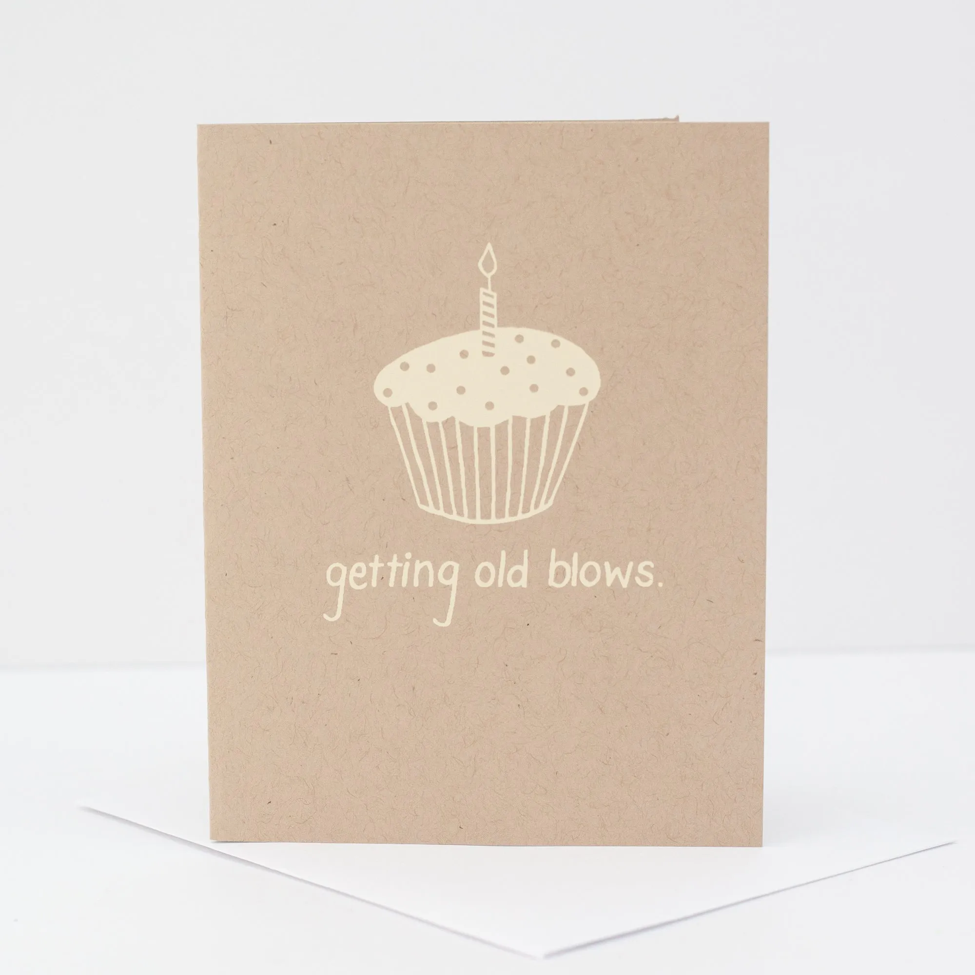 getting old blows card, funny birthday card, cupcake birthday card