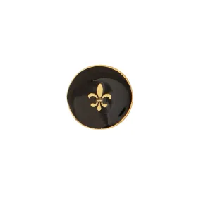 Gold & Enamel Button - Le Firenze - Black