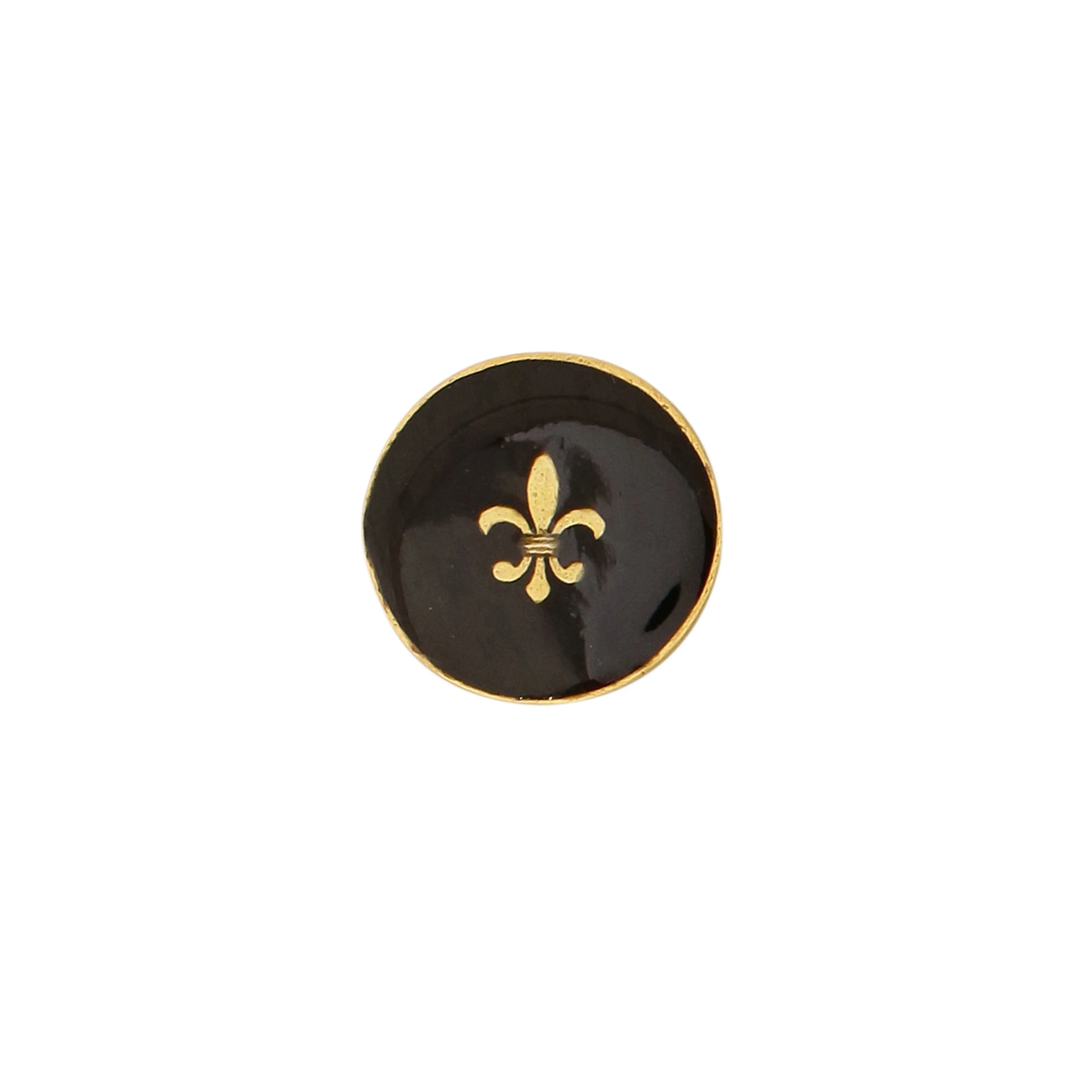 Gold & Enamel Button - Le Firenze - Black