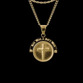 'Hard Work & God's Work' - Double Sided Pendant ( Gold )