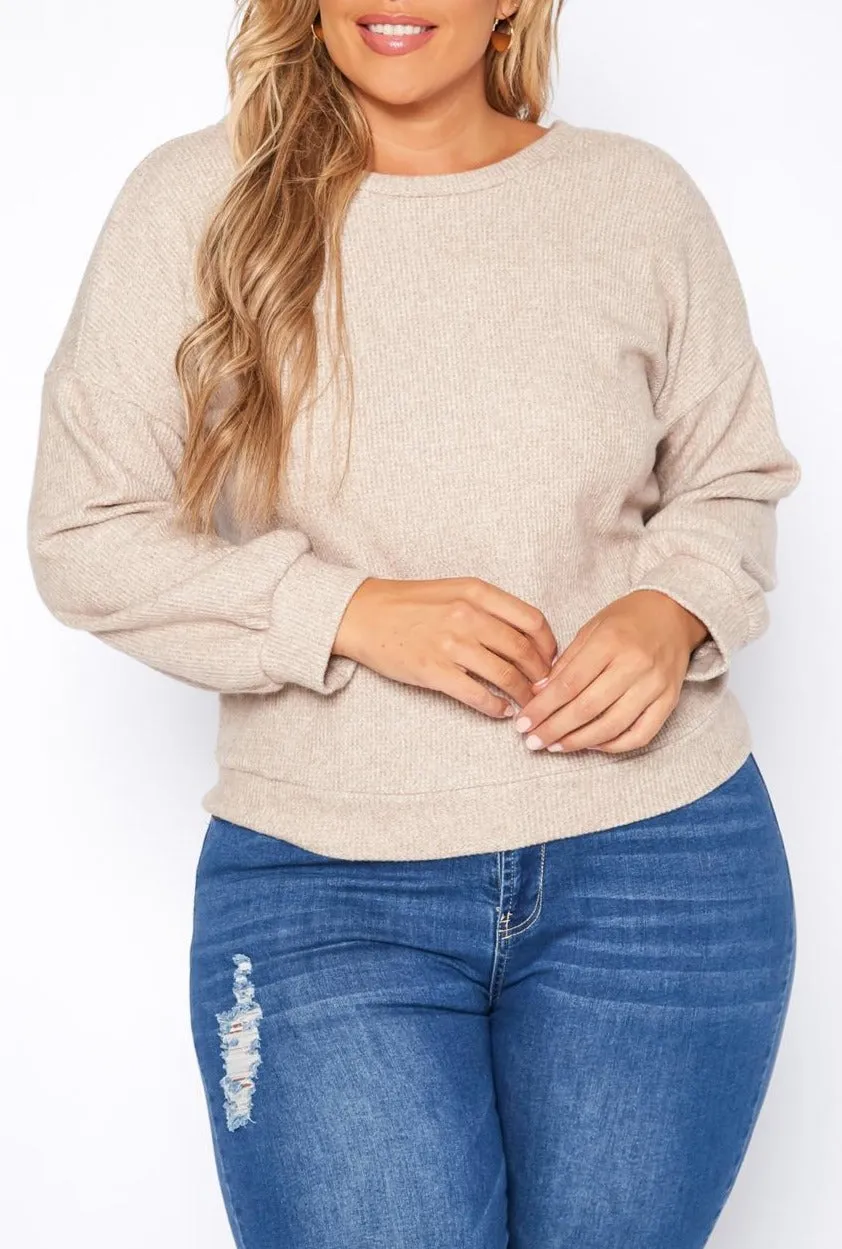 Hi Curvy Plus Size Women Open Back Knit Sweater