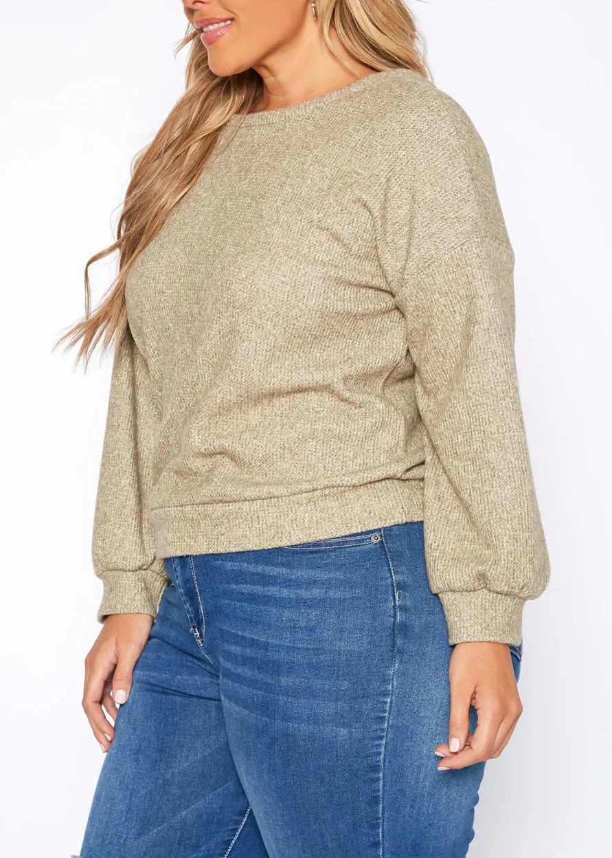 Hi Curvy Plus Size Women Open Back Knit Sweater