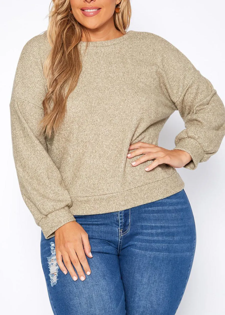 Hi Curvy Plus Size Women Open Back Knit Sweater
