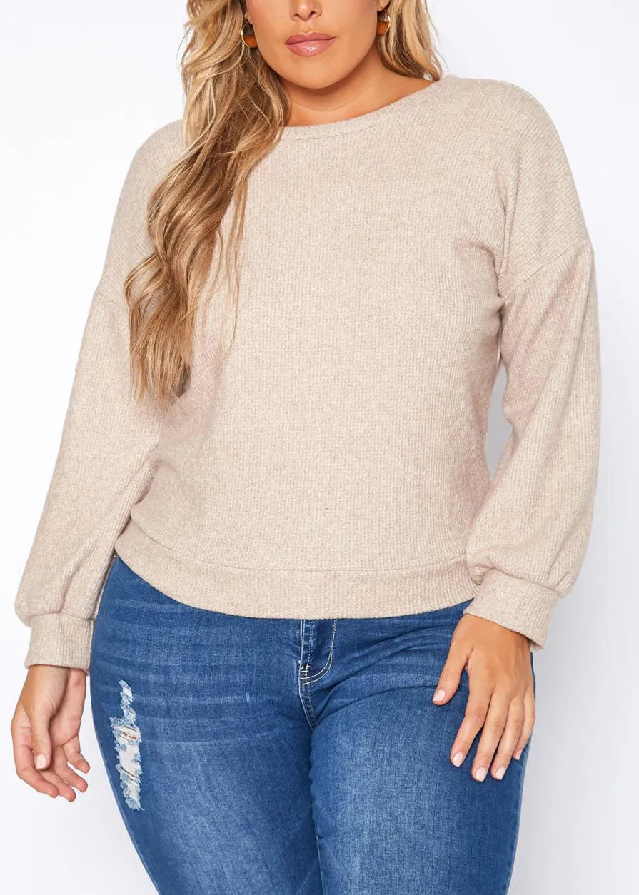 Hi Curvy Plus Size Women Open Back Knit Sweater