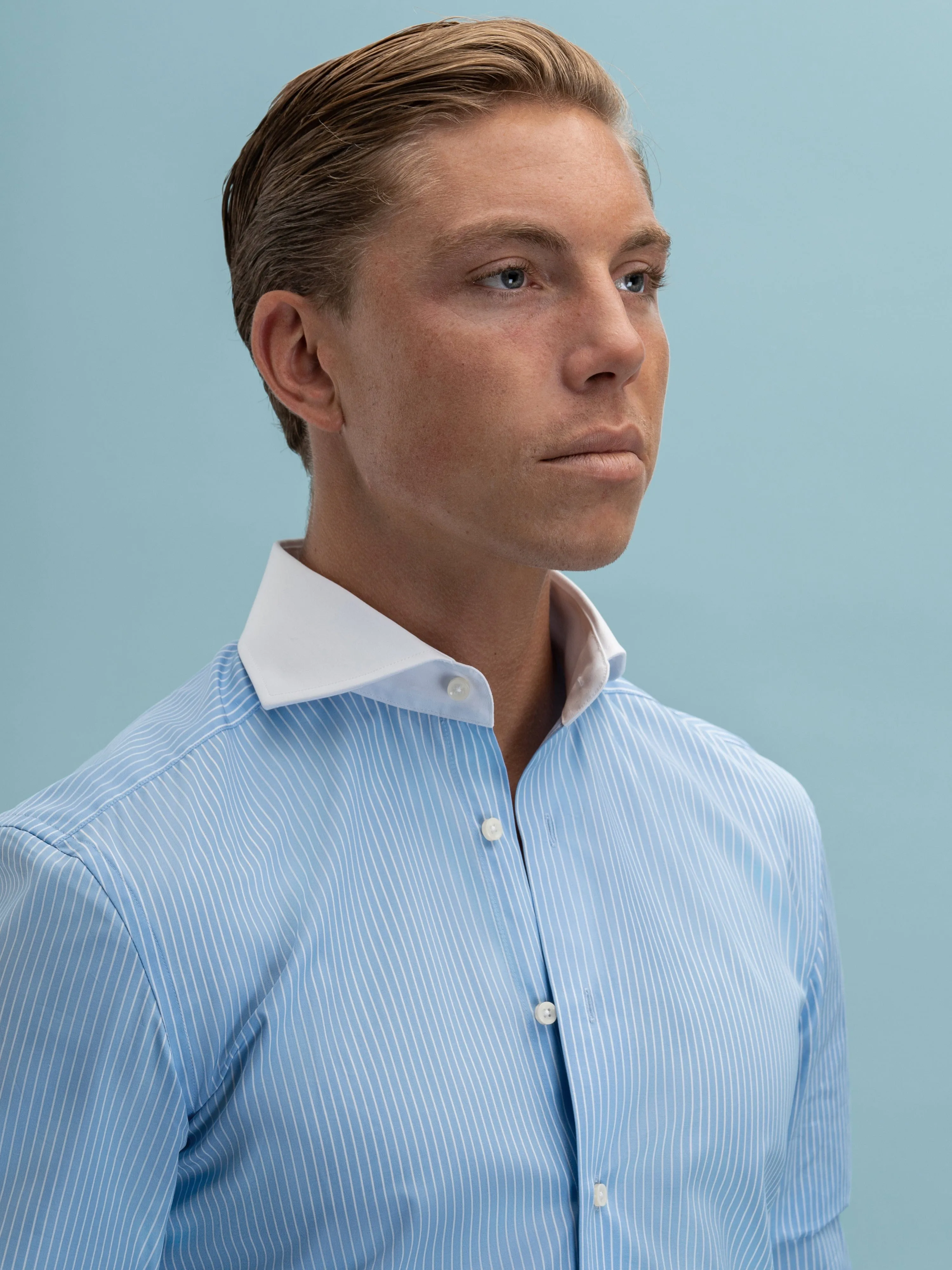 Light Blue Striped Douglas Shirt