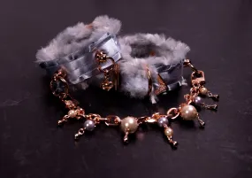 Luxury French Blue Fur Lined BDSM Cuffs _ LIMITED _