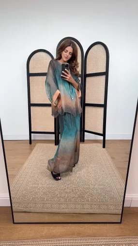 Mahek ombre coord blue