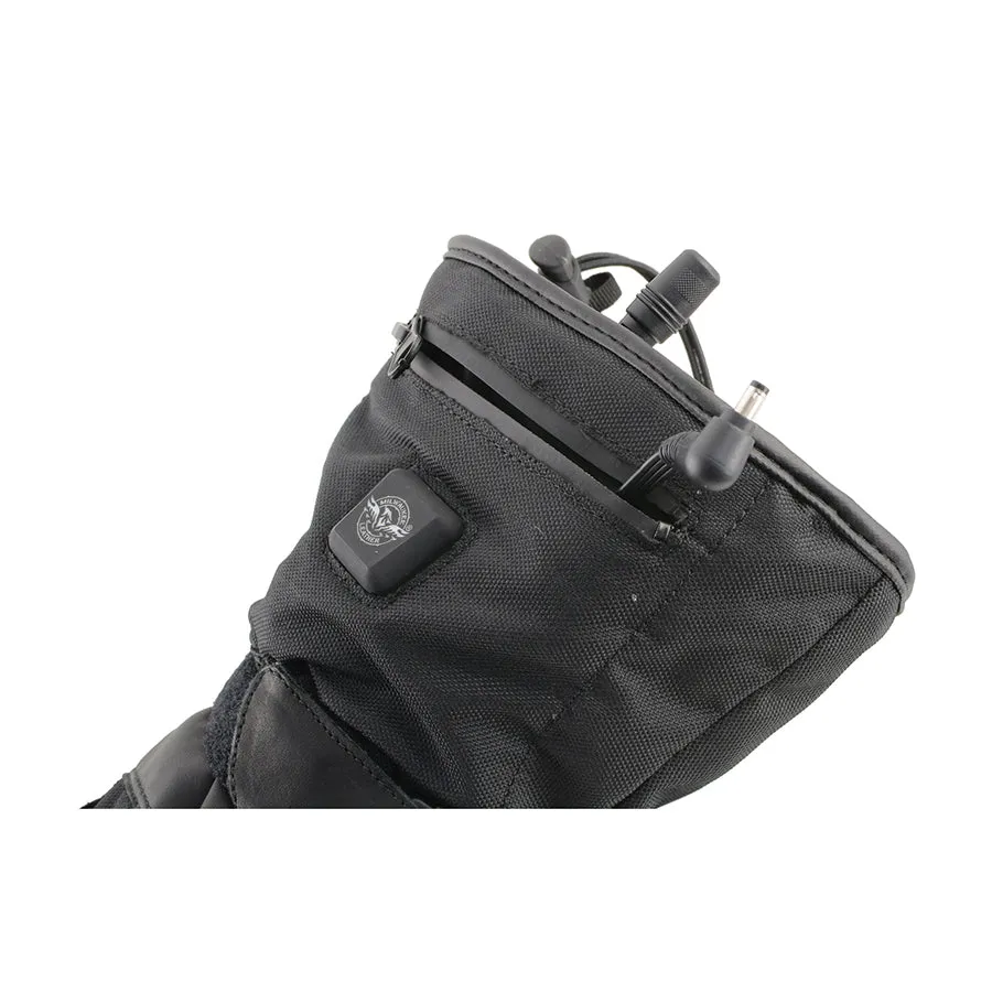 Men’s Heated Textile & Leather Combo Gantlet Glove w/ I-Touch Fingers