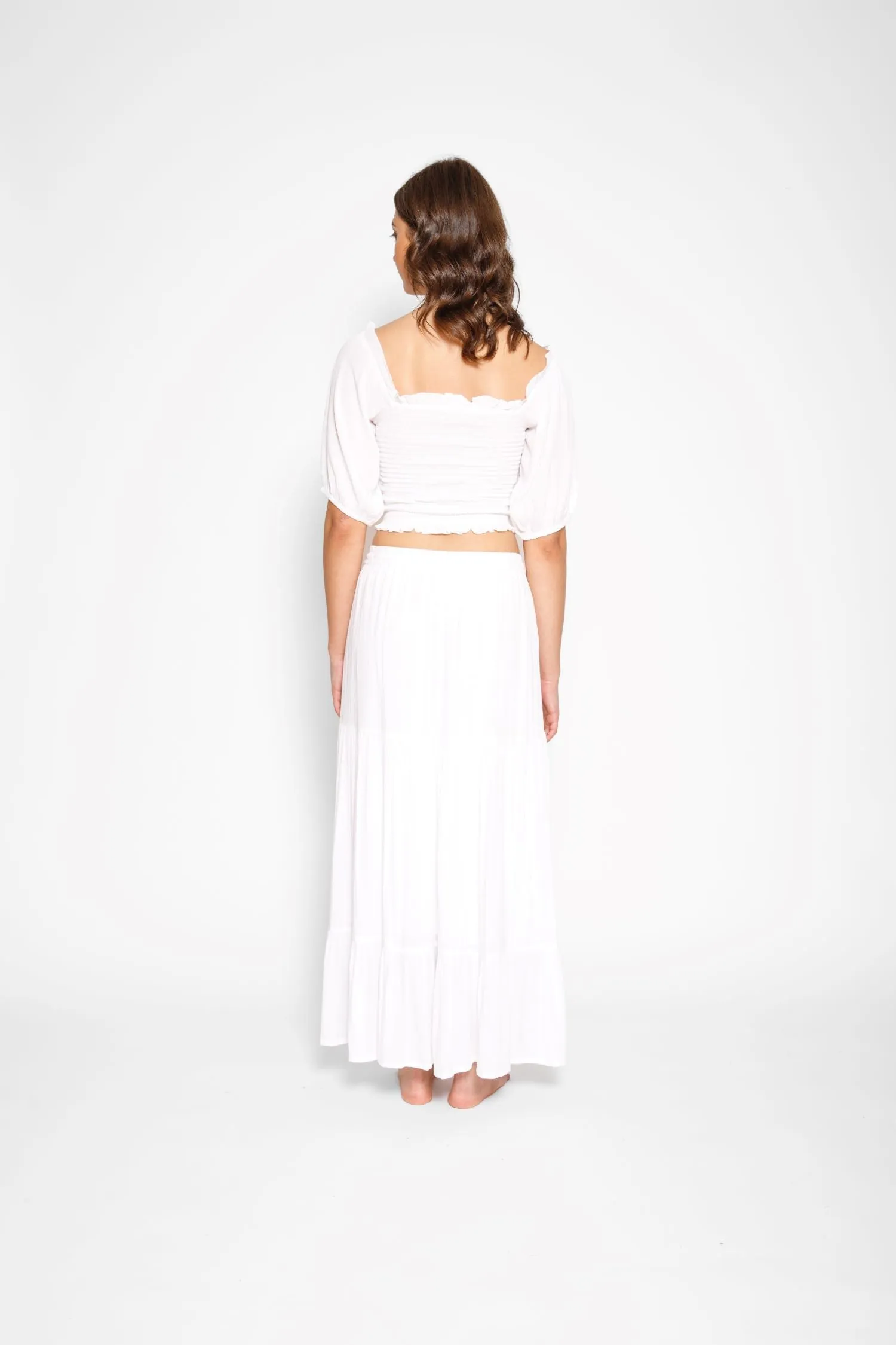 Miami Boho Smocked Crop Top