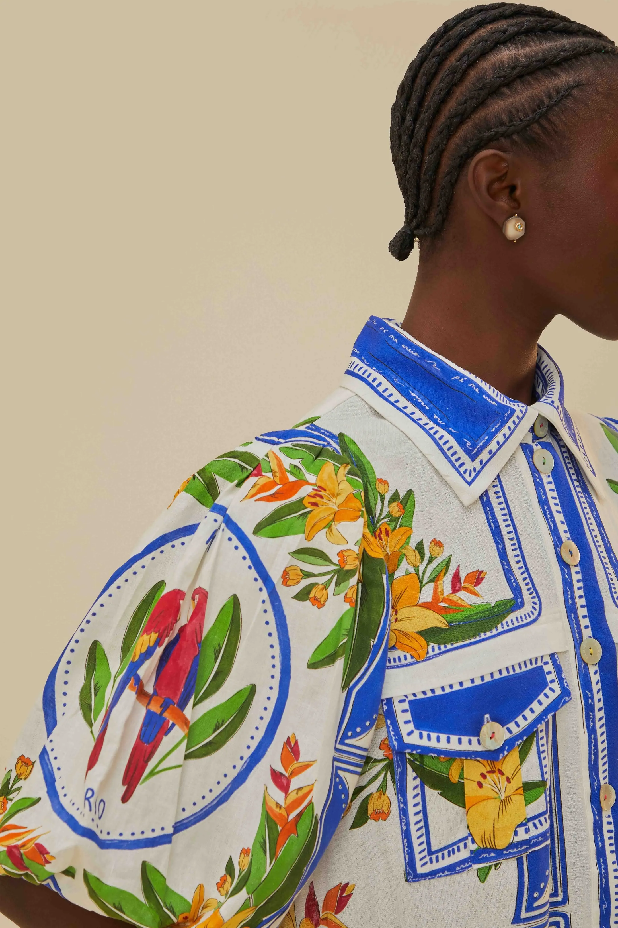 Off-White Tropical Destination Midi Dress