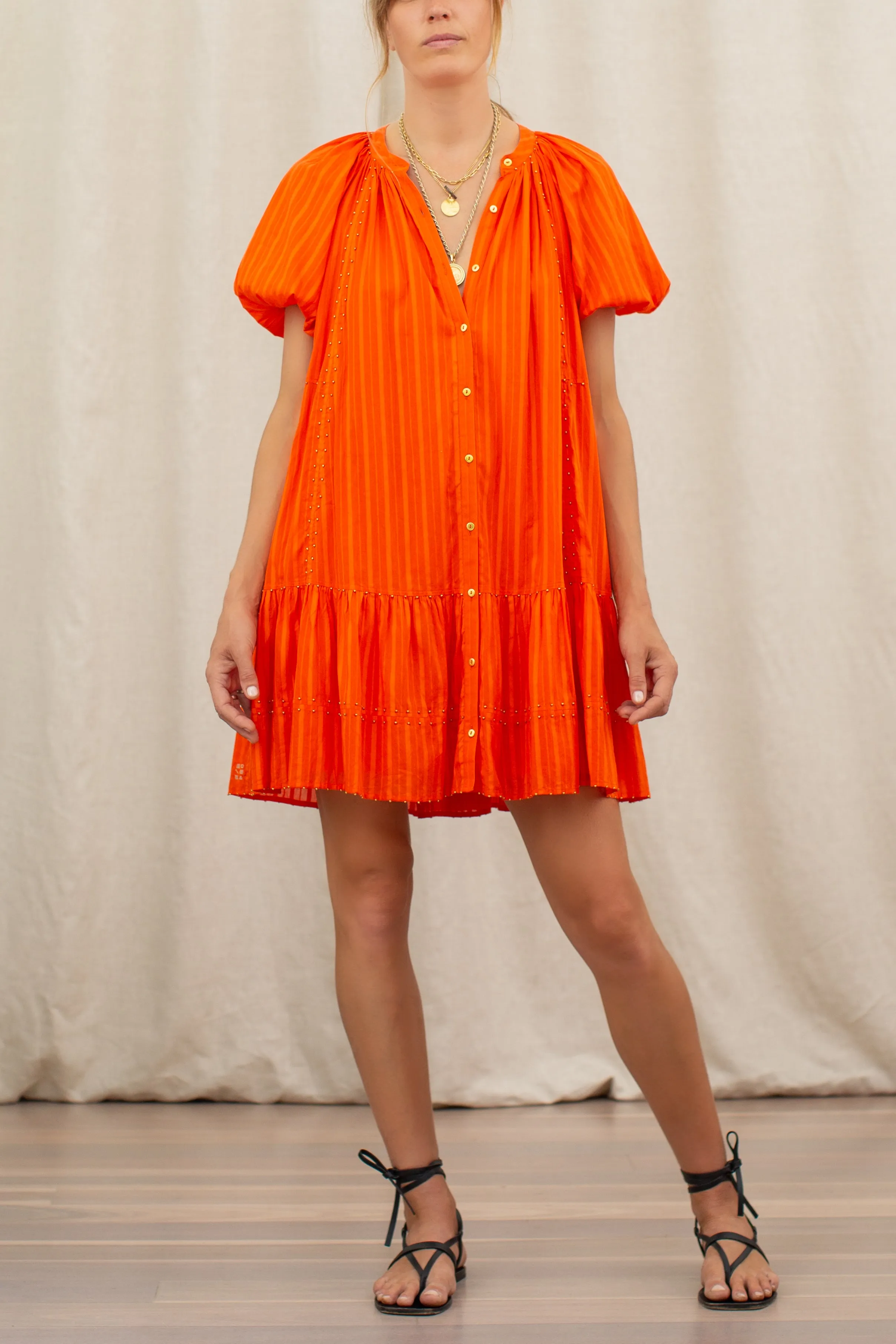 Poppy Pheme Puff Sleeve Mini Dress
