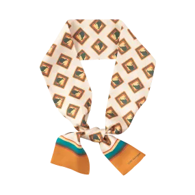 "Kiwi" Silk Twilly Neck Bow - Orange