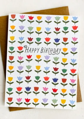 Rainbow Tulips Birthday Card