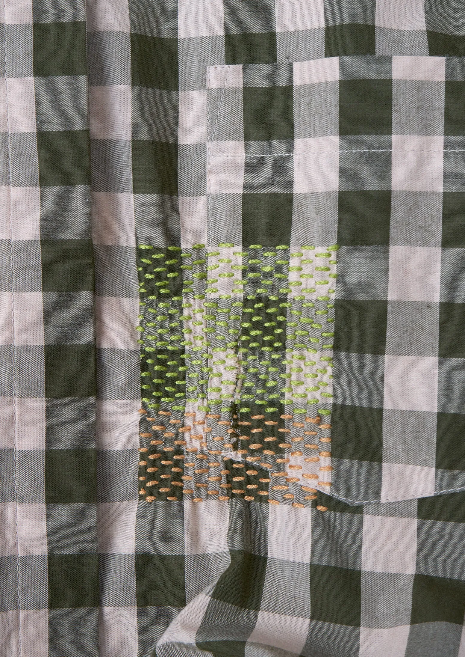 Renewed Sutton Gingham Cotton Dress Size 14 (079) | Olive