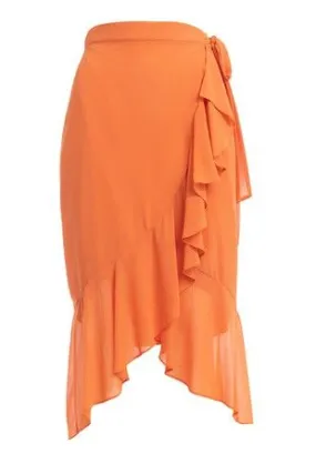 RUFFLE WRAP SKIRT