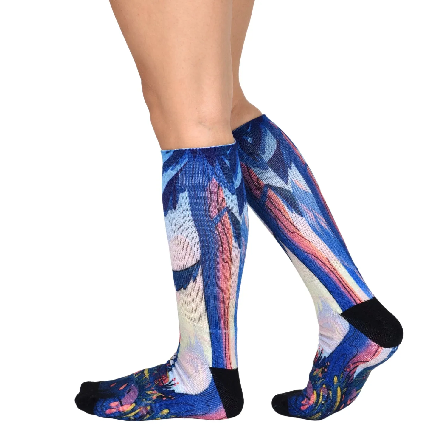 Sierra Socks Morning Hike Pattern CoolMax Socks, Nature Collection for Men & Women Eco-Friendly Colorful Crew Socks