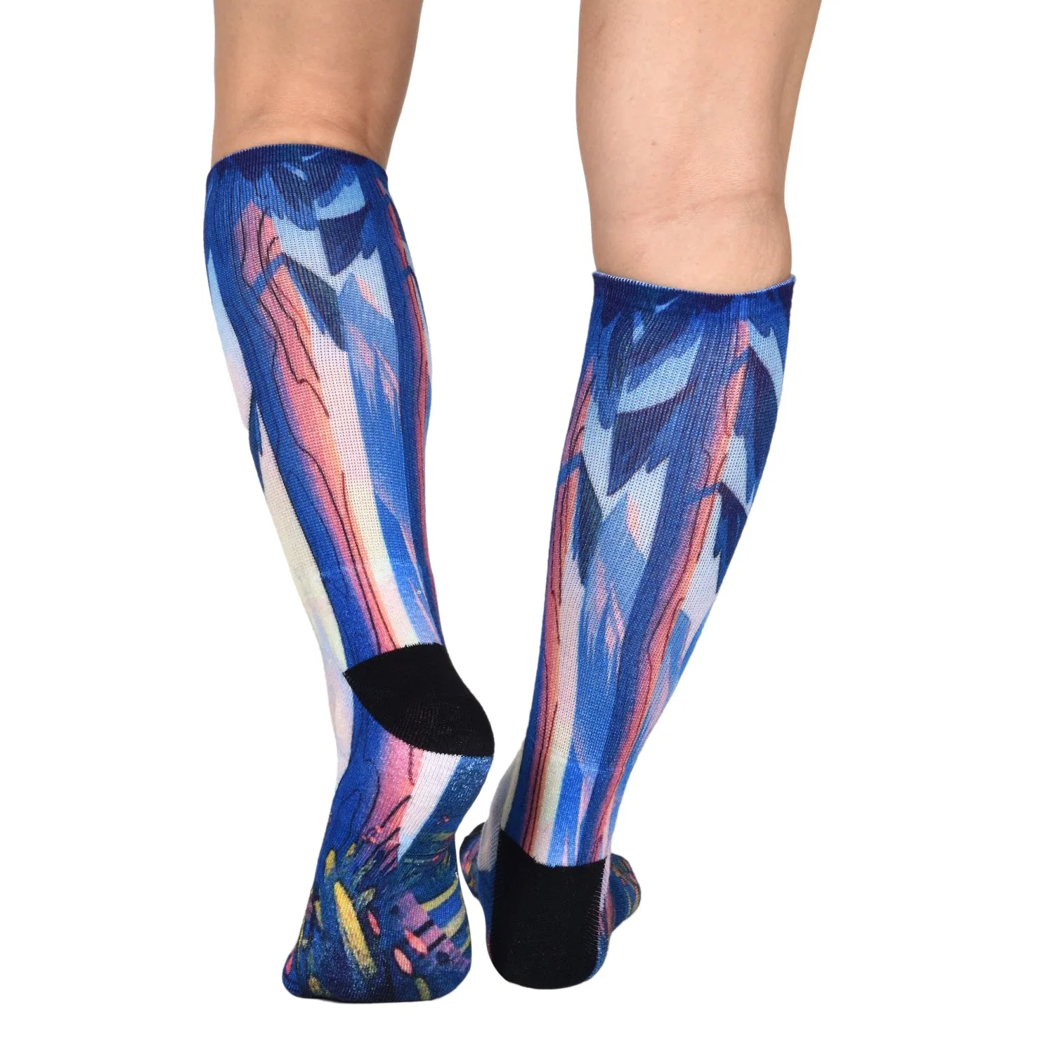 Sierra Socks Morning Hike Pattern CoolMax Socks, Nature Collection for Men & Women Eco-Friendly Colorful Crew Socks