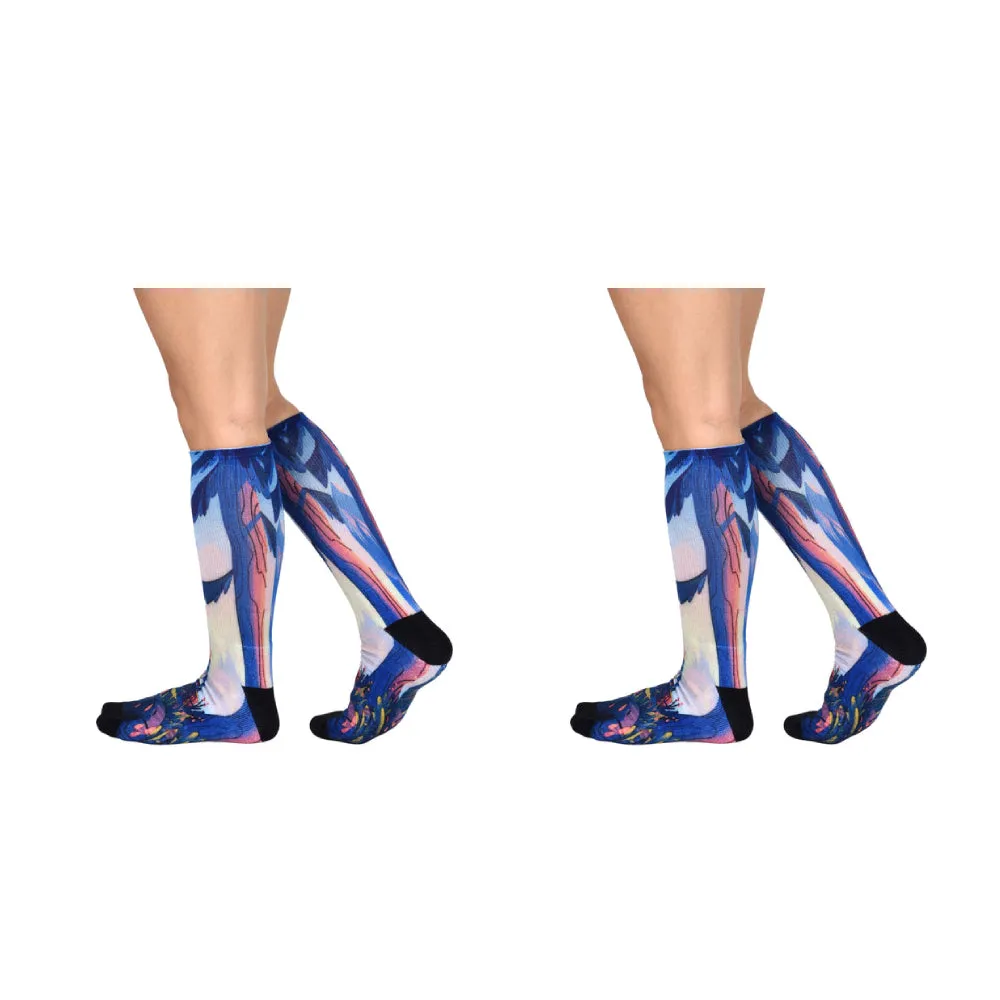 Sierra Socks Morning Hike Pattern CoolMax Socks, Nature Collection for Men & Women Eco-Friendly Colorful Crew Socks