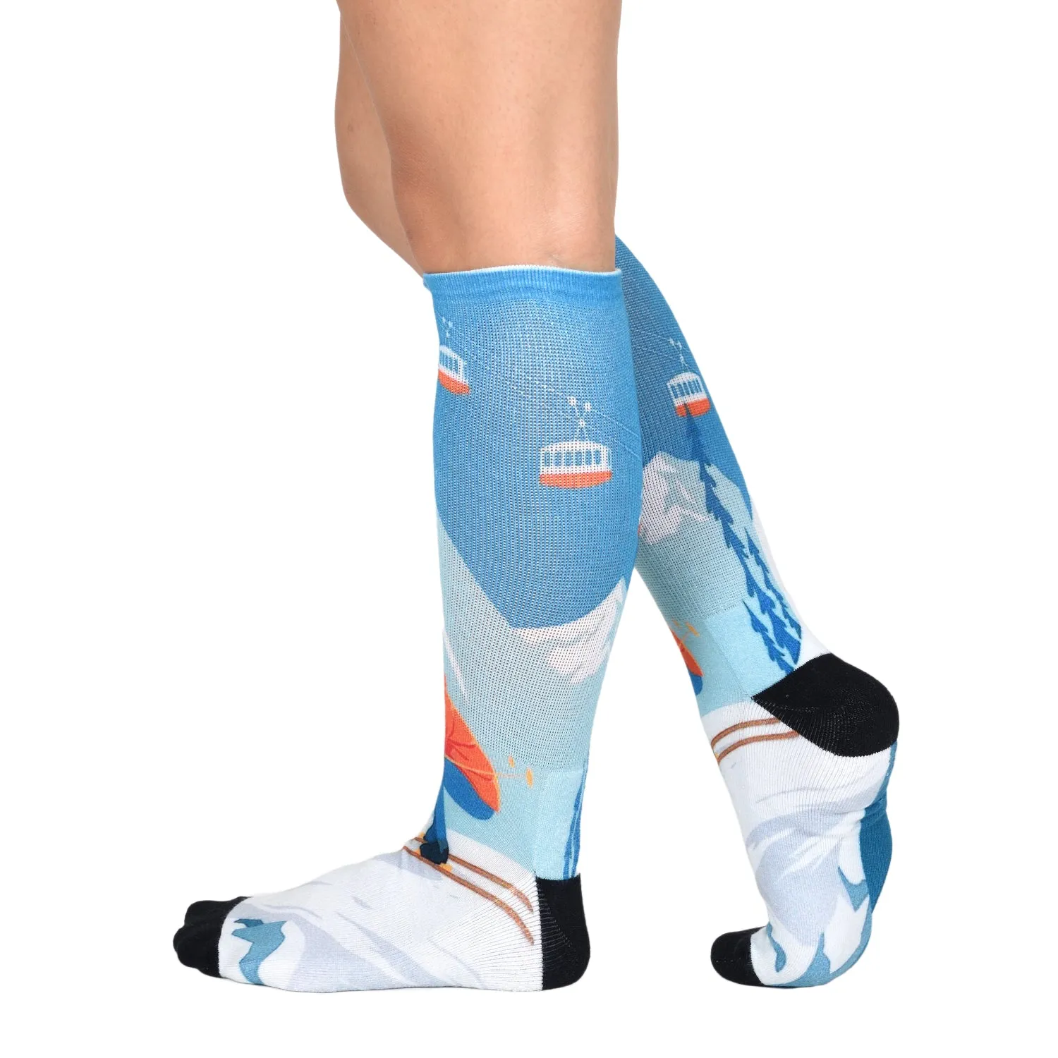 Sierra Socks Steep Slopes Pattern CoolMax Socks, Nature Collection for Men & Women Eco-Friendly Colorful Crew Socks