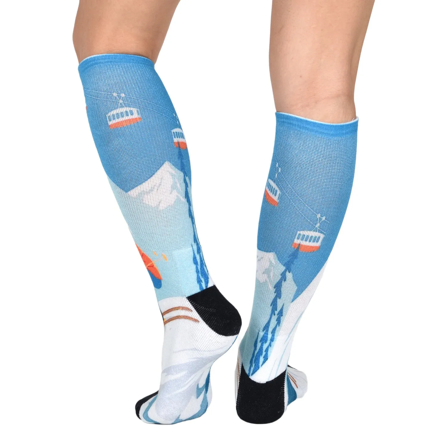 Sierra Socks Steep Slopes Pattern CoolMax Socks, Nature Collection for Men & Women Eco-Friendly Colorful Crew Socks