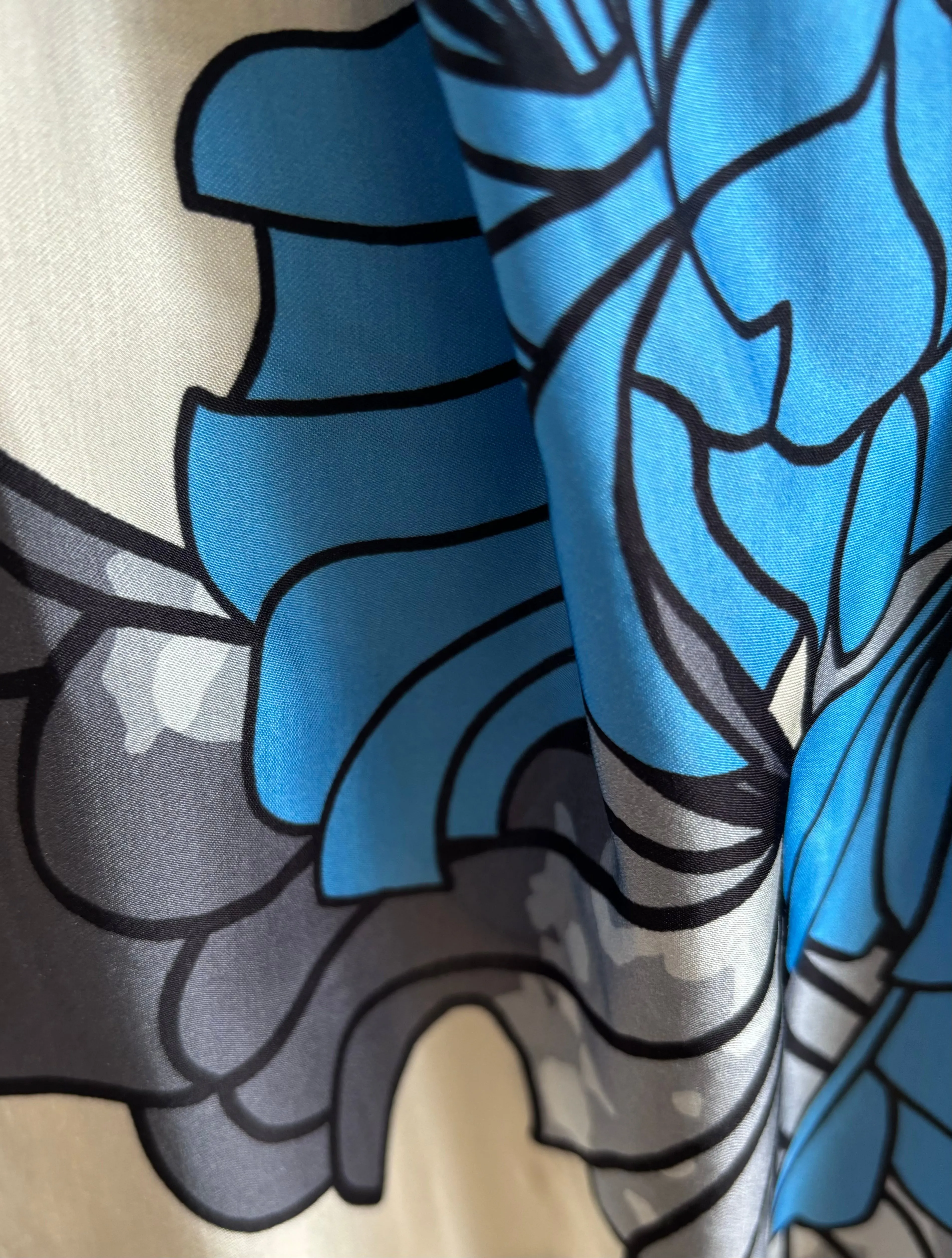 Silk Print Midi Dress
