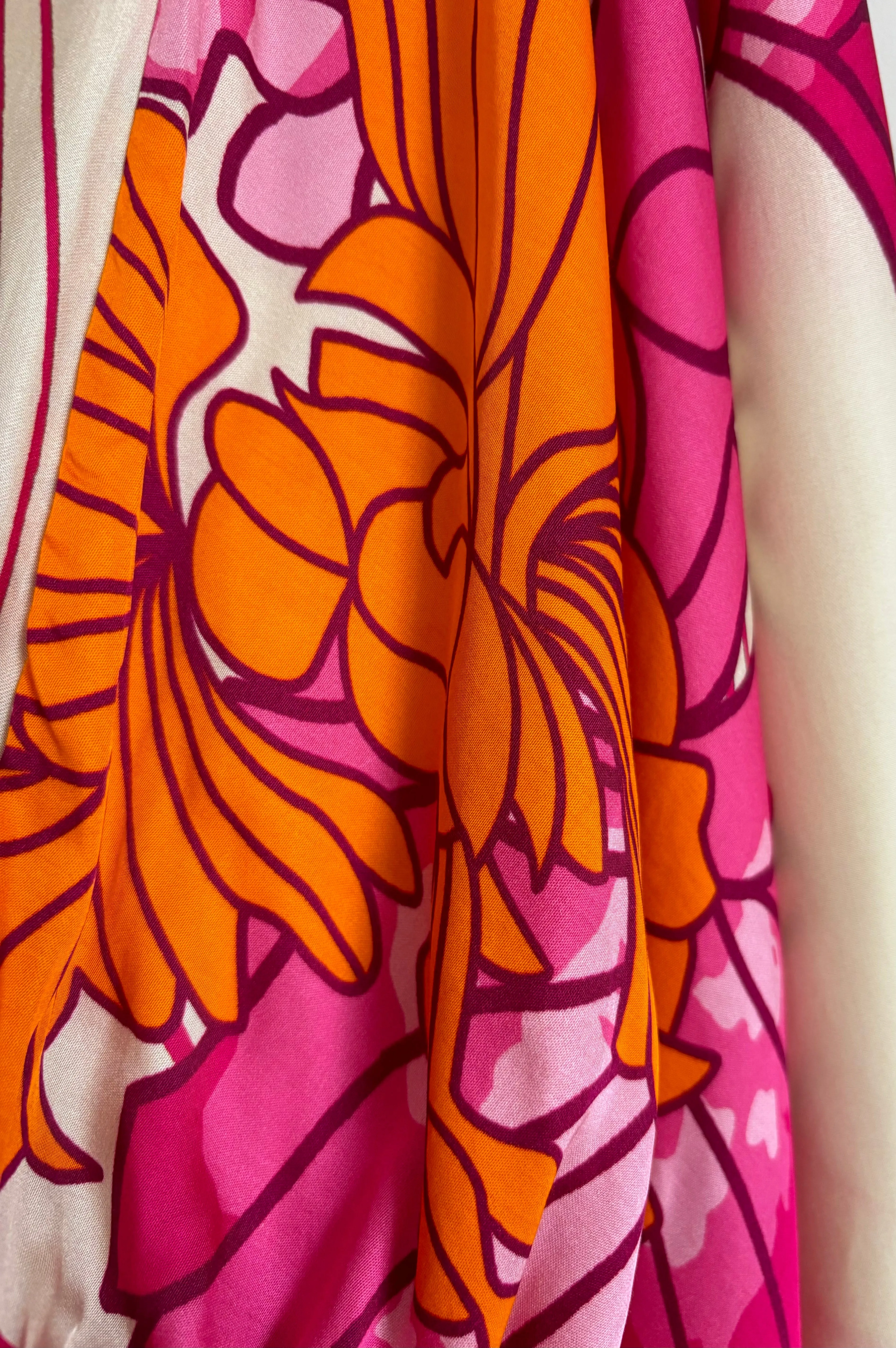 Silk Print Midi Dress