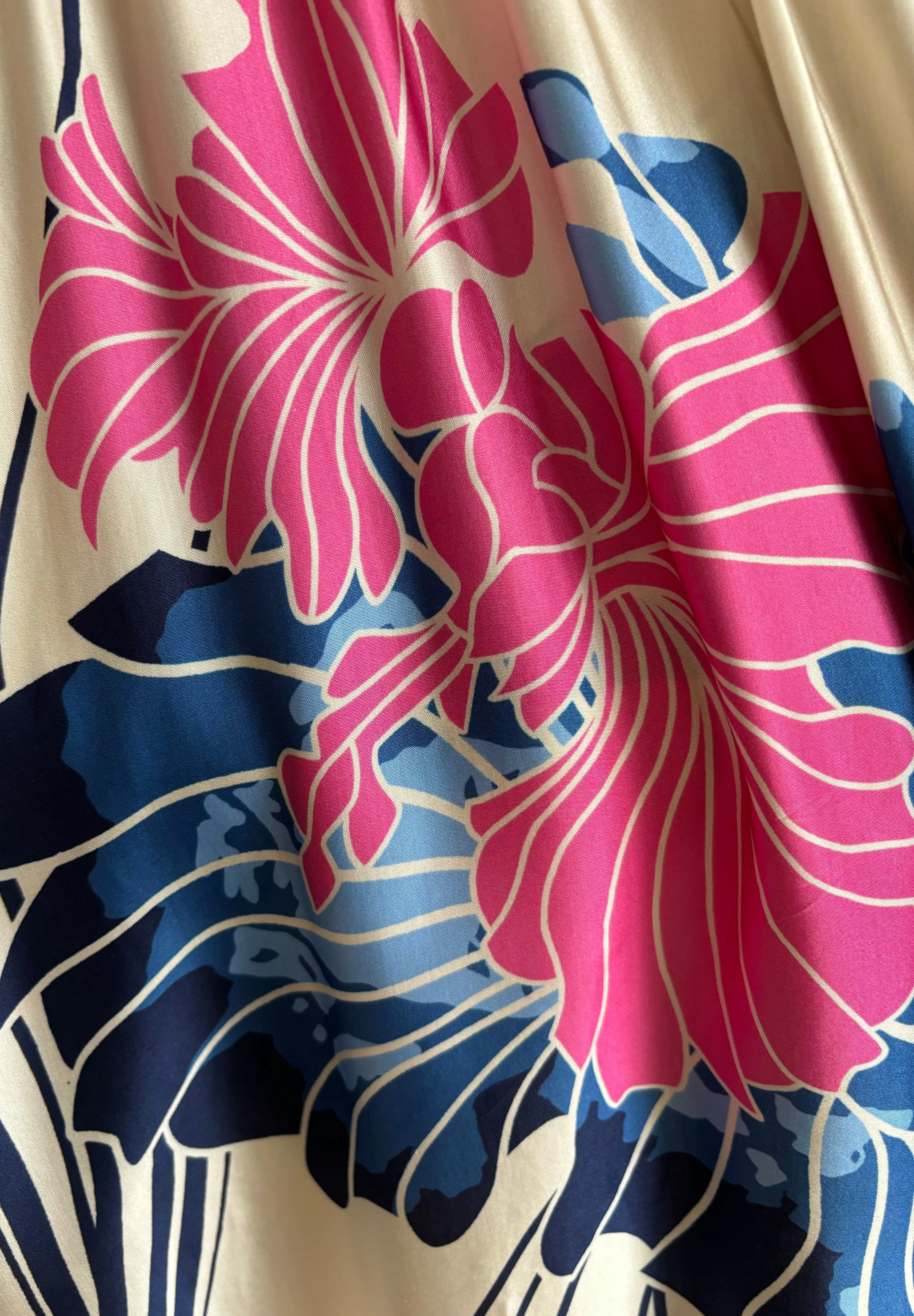 Silk Print Midi Dress