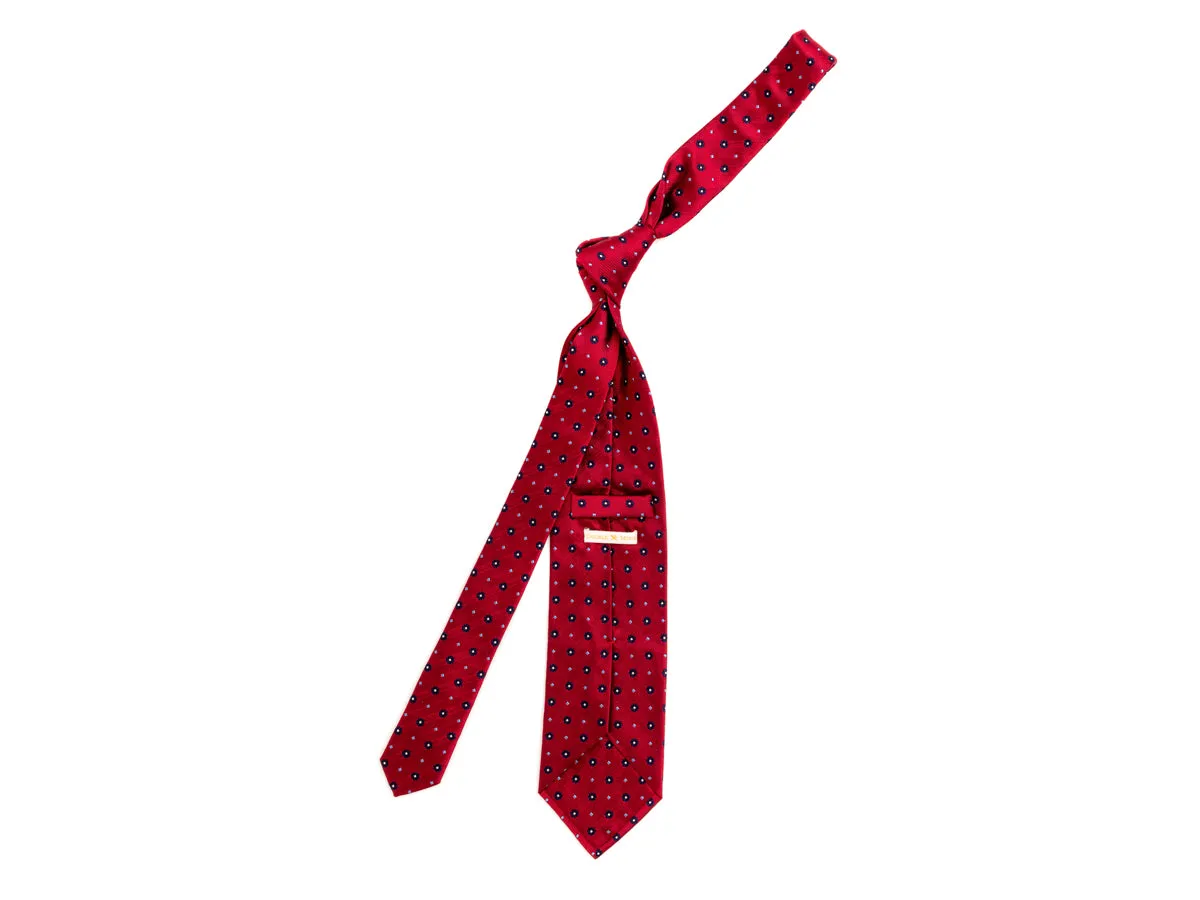 Silk Tie Jacquard Flower Red