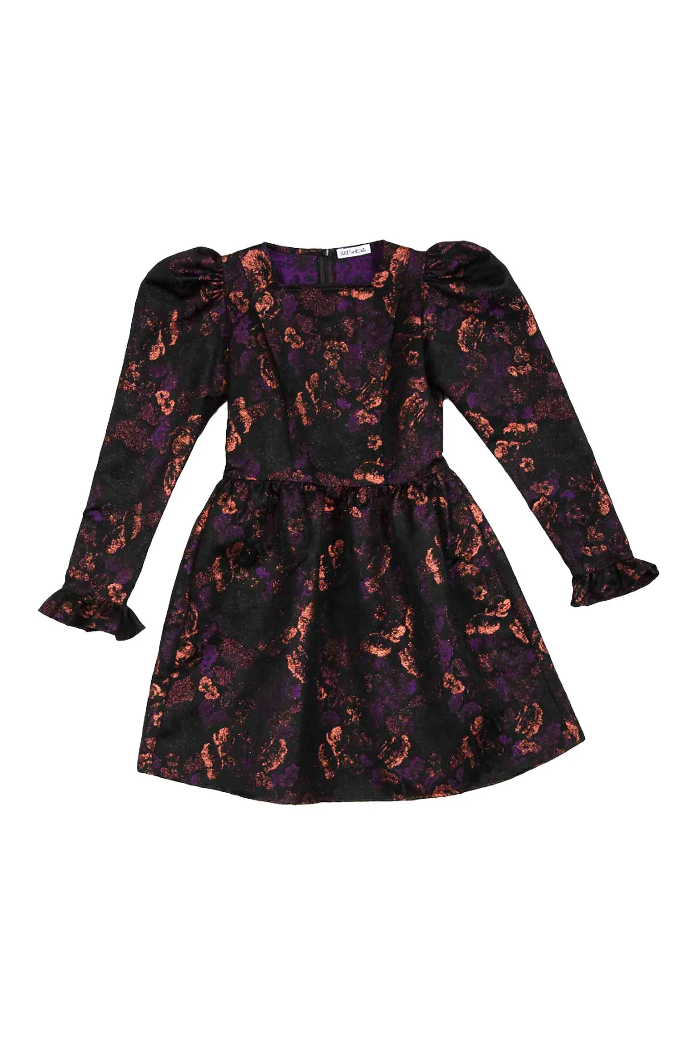 Square Neck Mini Prairie Dress in Enchantress Jacquard