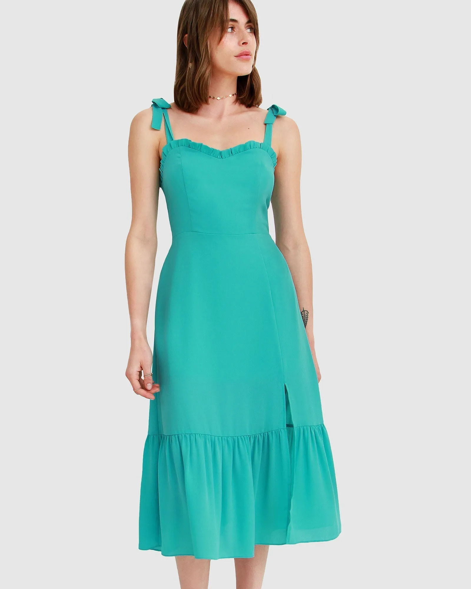 Summer Storm Midi Dress - Green FINAL SALE