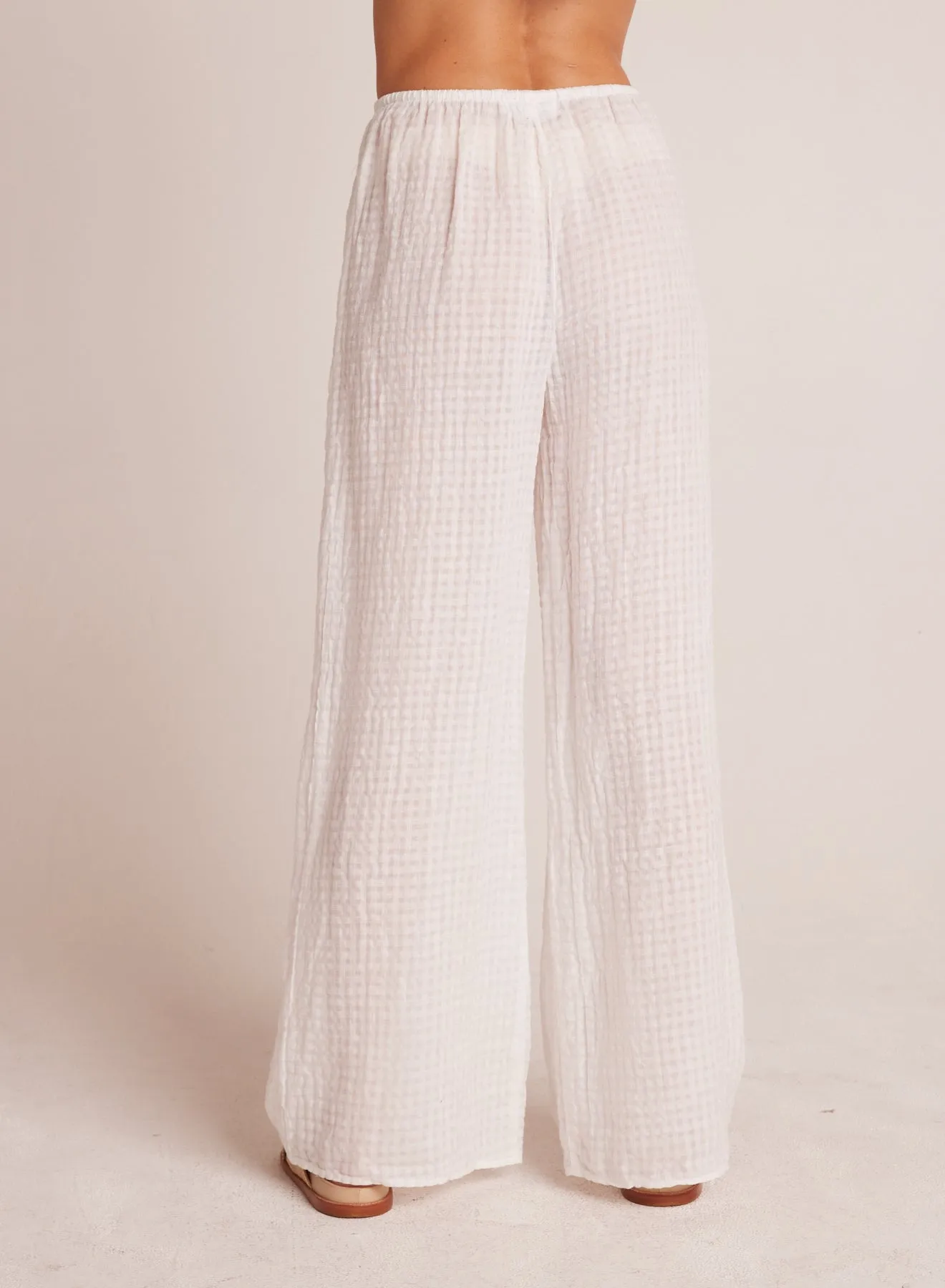 Wide Leg Pocket Beach Pant - White